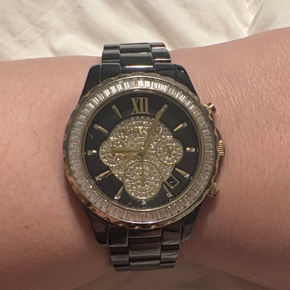 Michael Kors MK5747 Women's Watch Black/Gold/Crystals - RARE!!